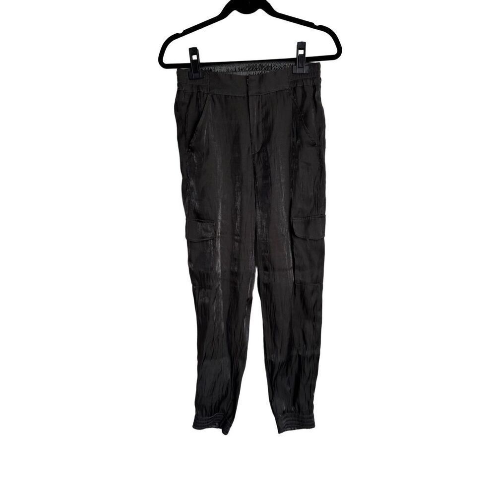 Anthropologie Pants Womens Size XS Charcoal Gray Shimmer Jogger Cargo Utility